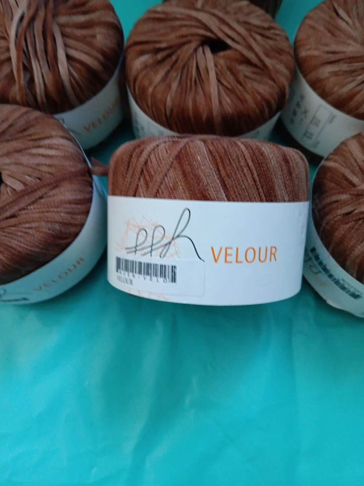 Terciopelo GGH (SSH) ~ Lote de 6+ #05 Variegated Teniente Marrón - Cinta Fina - Hilo Envío Gratis Foto 2 de 4