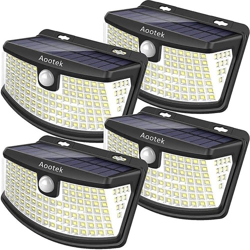 Bright 500 Lumen Solar Step Lights with Motion Sensor - 4-Pack, Black Design - Picture 3 of 8