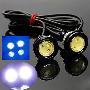 LED Eagle Eye Daytime Running DRL 12V 10W Car Motorcycle Tail Light Lamp 16mm - Picture 2 of 7