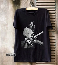 EVH Eddie Van Halen Guitarist Heavy Cotton Black Unisex T-shirt Size S-5XL