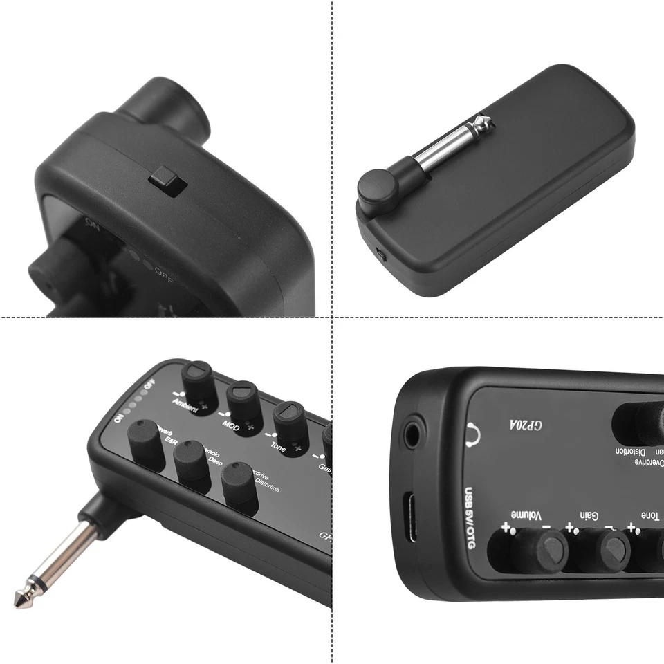 Portable Electric Guitar Headphone Amplifier Amp 3 Built-In Speaker Simulations - Image 4 of 4