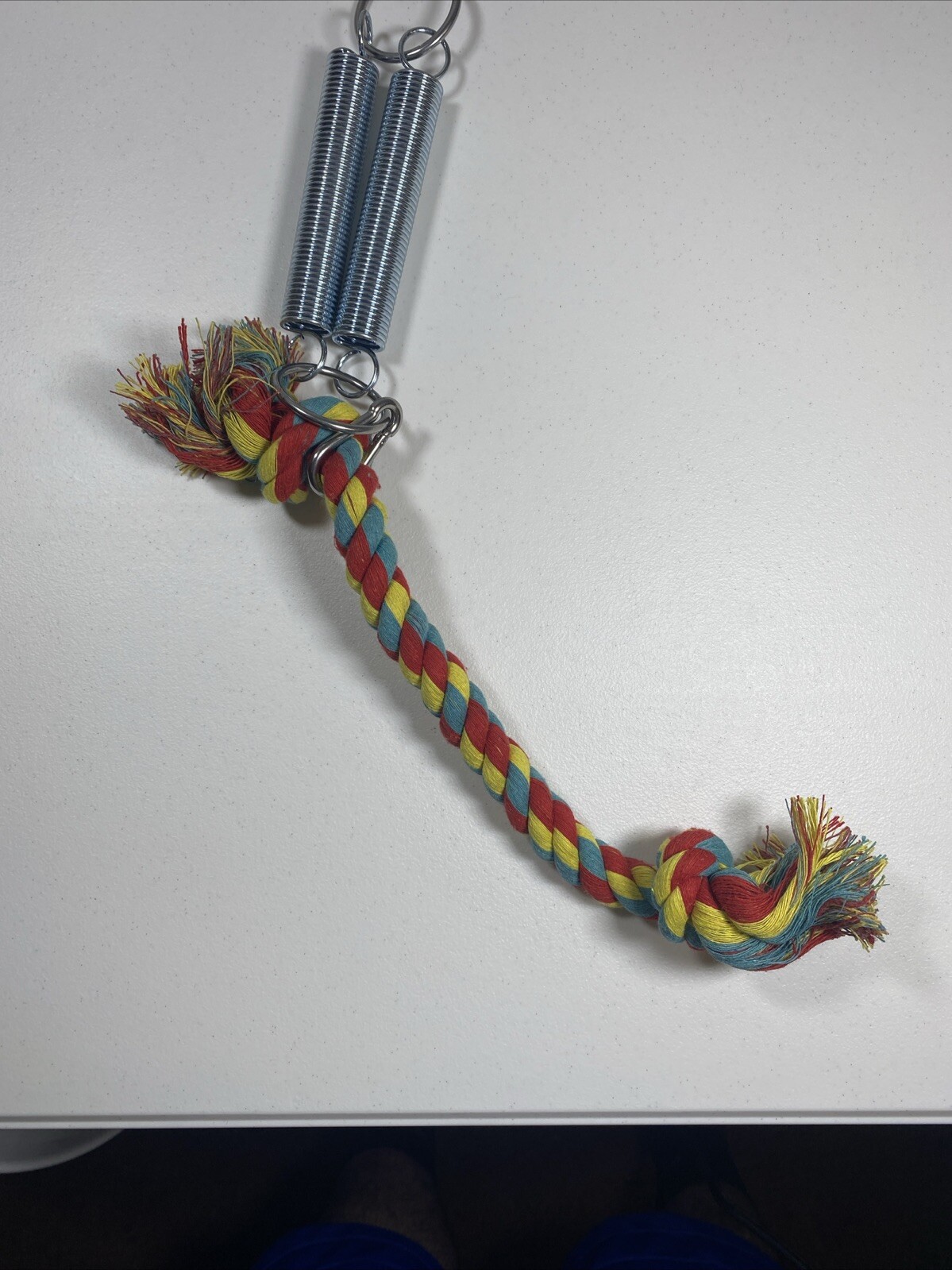 Dog Toy Spring Pole Pit Bull Chew Tug War Exercise Training Rope Tough Active