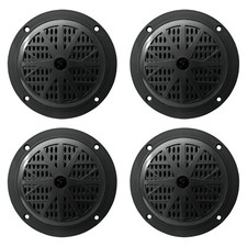New 4 x 12Volt Marine Boat Car Black 5.25'' Waterproof 400watt Speakers System