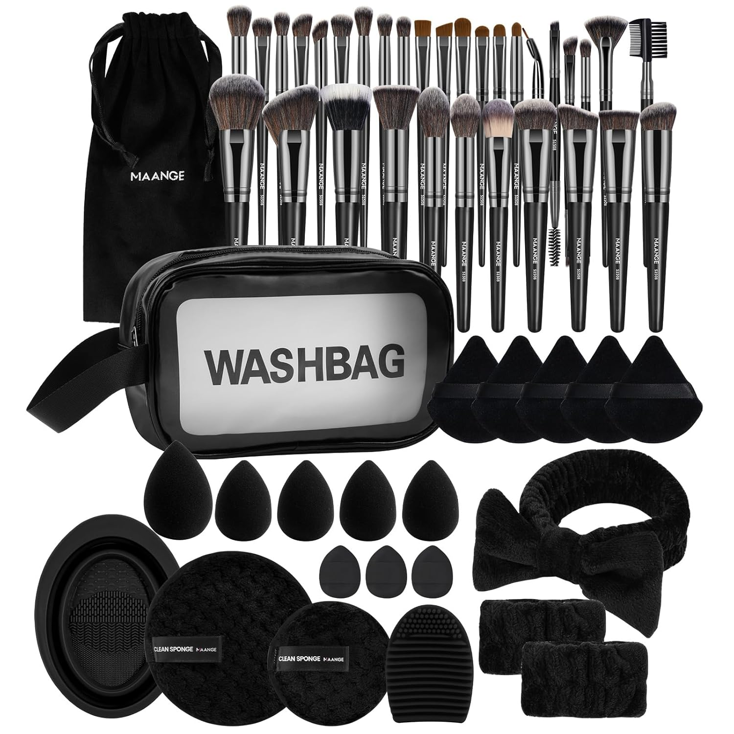 Makeup Brushes 54 Pcs Makeup Tool Set, Multi-Functional Makeup Kit Premium Synth-image