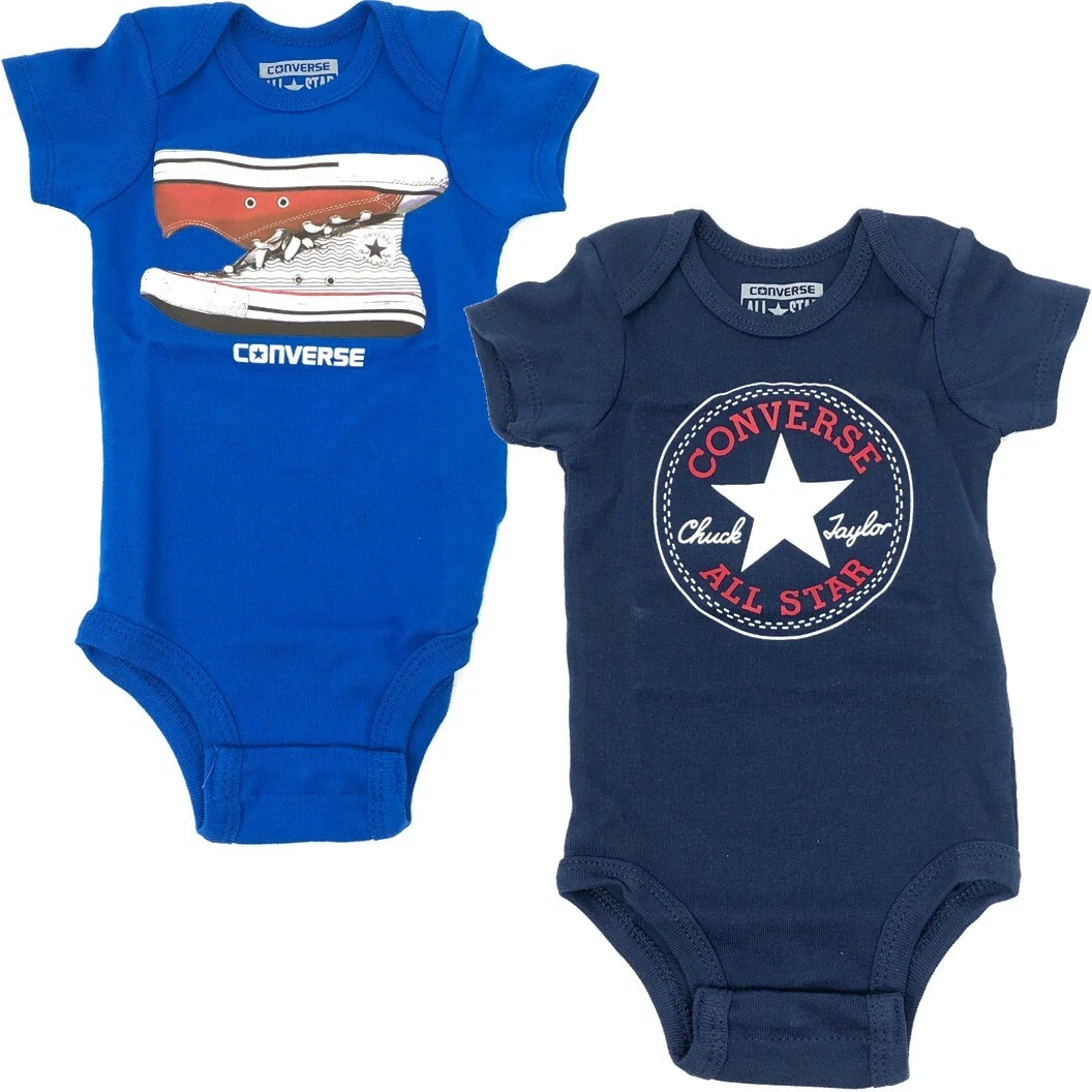 Converse Infant Baby Bodysuit Set for 0 6 Months 2 Pack eBay