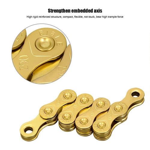 6/7/8/9/10 Speed MTB Bicycle Chain Mountain Bike Chains Road Cycling Part Gold - Picture 6 of 13