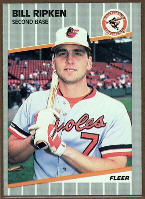 1989 Fleer Baseball Billy Ripken Error Card Blacked Out Knob of