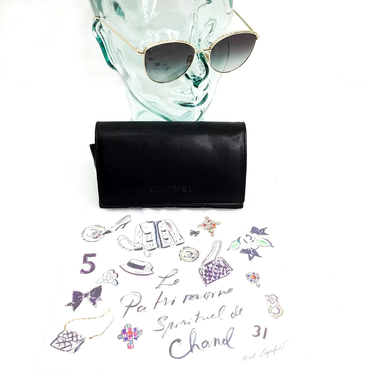 Chanel Sunglasses 6054 1460/80 Cat's Eye Shape Navy 2207 Y