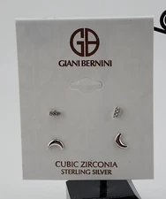 Giani Bernini Moon Stud Earring Set In Sterling Silver