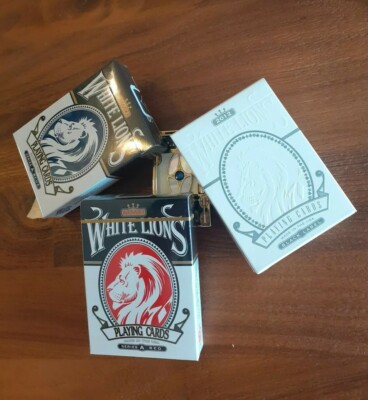 David Blaine White Lions Set Playing Cards Spielkarten Poker Magic Rainbow Deck 