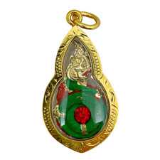 Ciondolo amuleto serpente divinità dell'acqua Nagini Naga cassa placcata oro