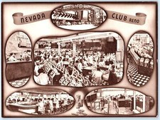 RENO, NV  Casino Interior NEVADA CLUB Arch c1940s  7" x 9.5" Giant Postcard