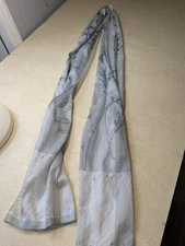 Sheer Rectangular Scarf Multicolor Grey's w/ Dark Grey Plant Pattern 61"x13"
