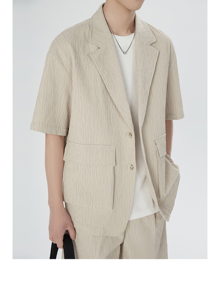 Summer Casual Suit Mens Suit Highend Loose Shortsleeved Business