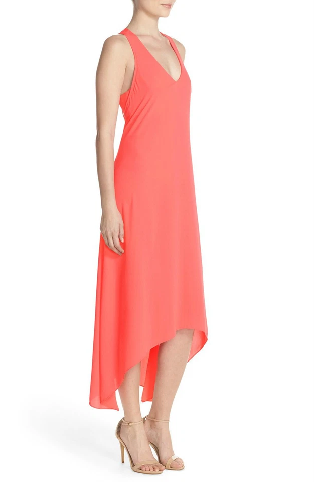 Nuevo sin etiquetas Vestido Maxi BCBG MAXAZRIA 'Ariell' Corte Georgette Alto/Bajo $328 ` Talla XS Foto 4 de 4
