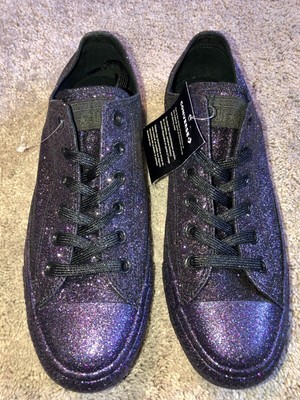 womens converse purple all star glitter ox trainers