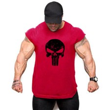 Men Fashion Muscle Strong Sport Gym Vest Clothes Printed Bodybuilding Tank Tops