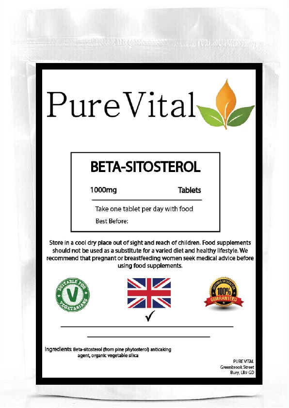 Beta Sitosterol 1000mg Tablets – Heart Health & Prostate Support By PureVital