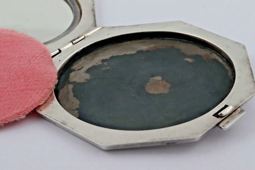 Dose 835 Silber Puder mit Spiegel + Schwamm Hammerschlag 75gr.  1299 - Bild 6 von 10