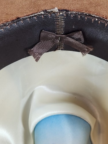 Stetson Vintage Cowboy Hat 6 3/4 Brown Suede JBS Branding Hat Pin United Hatters - Picture 12 of 18