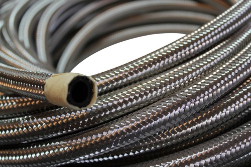 (22 Foot Roll) -8 AN Stainless Braided Fuel Line Hose Oil AN8 8AN 1/2 1500 PSI - Picture 3 of 3