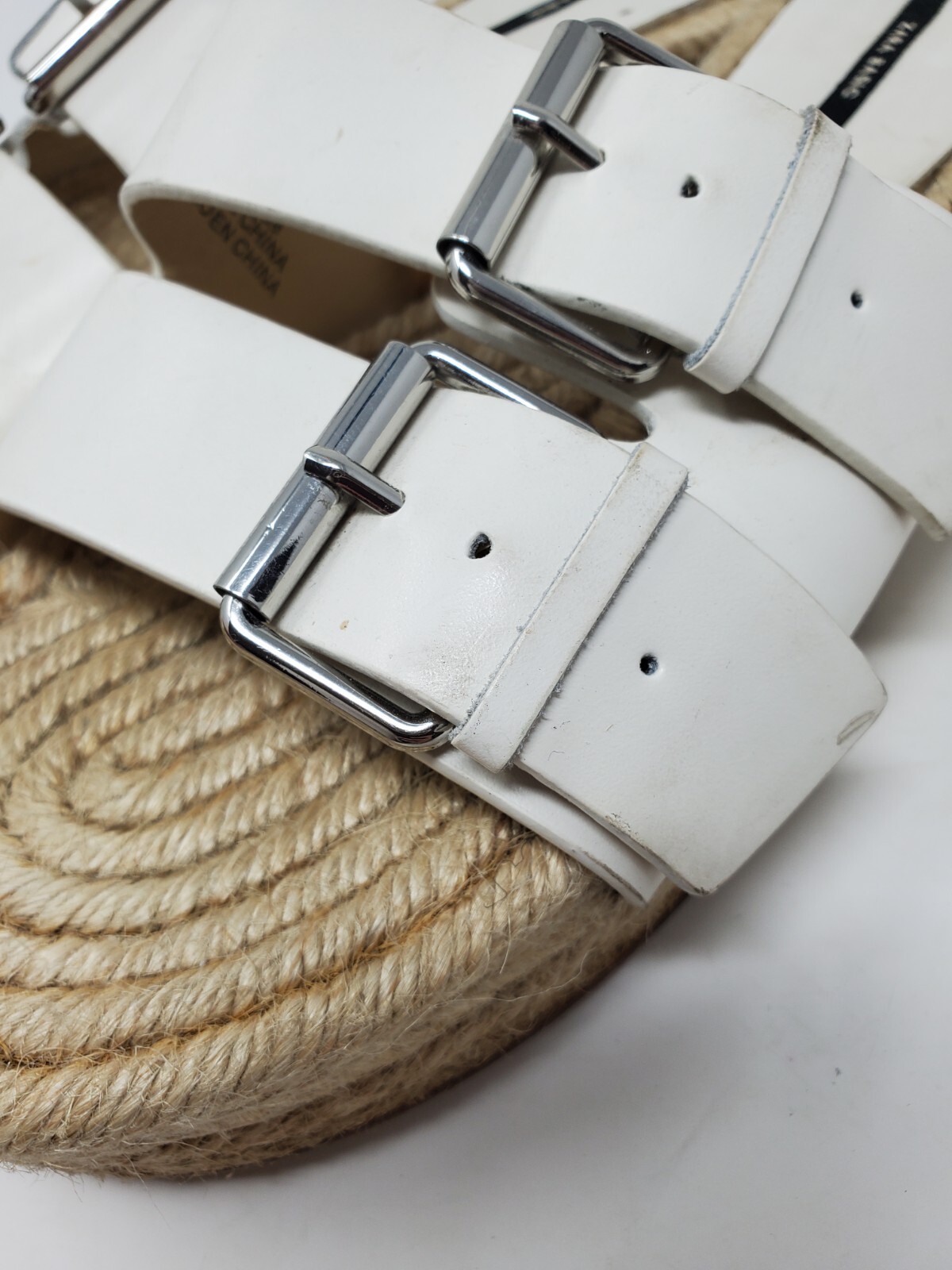 Zara Basic Collection White Double Buckle Espadri… - image 4