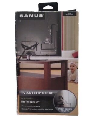 Sanus TV Anti-Tip Strap Fits Flat Panel TVs up to 70'' Baby Safety ELM701-B1