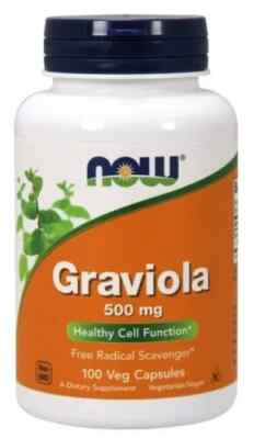 Now Foods Graviola, 500mg - 100 Veggie Caps USA Produkt Antioxid