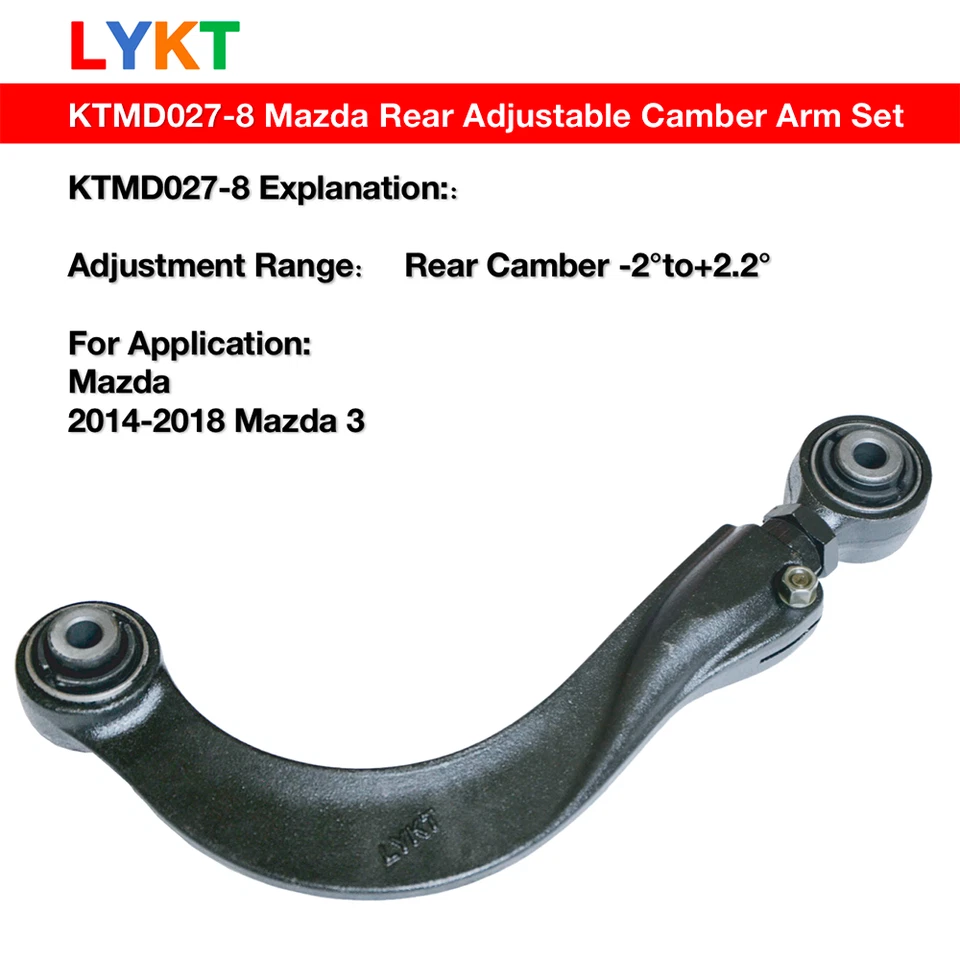 LYKT2pcs Adjustable Control Arms Alignment Rear Camber Kit for 2014-2018 Mazda 3 Foto 2 de 4