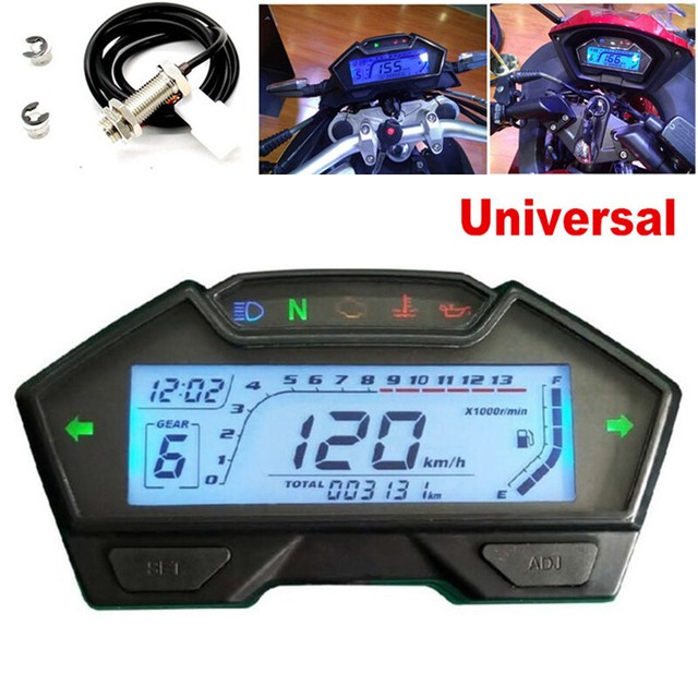 LCD Motorcycle Speedometer Odometer Tachometer RPM Speed ...