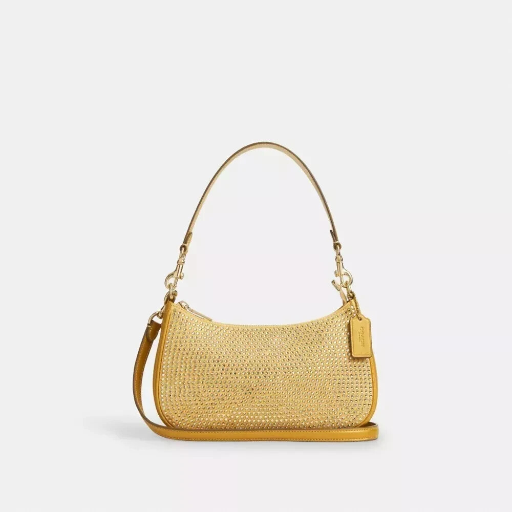 COACH Teri Crystal 2way Shoulder Bag/Crossbody Gold NWT AUTHENTIC image 2