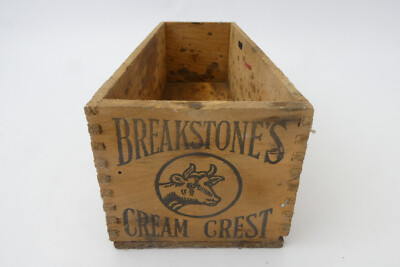 Vintage Used Wood Wooden Breakstone's Cream Cheese New York