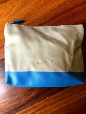 Jil Sander Navy Leatherette Travel Bag Pouch for Lufthansa Business Class