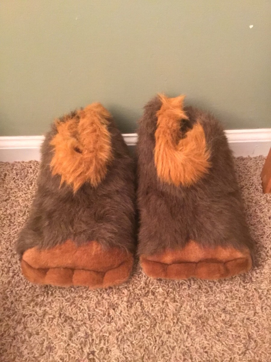Vintage Big Foot Monster Plush Slippers Size Medium