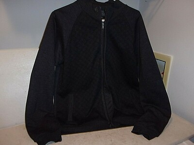 Structure Men's Printed Mock Neck Zip Up Jacket- Charcoal HTHR- Size Large - NWT
