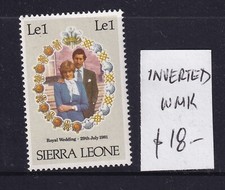 SIERRA LEONE  1981 ROYAL WEDDING  WITH INVERTED WMKS VERY SCARCE!!!