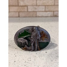 Vintage 1996 Siskiyou Mountain Man Trapper Pewter Belt Buckle Made in USA