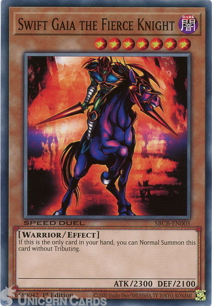 SBCB-EN005 Swift Gaia the Fierce Knight Common 1st Edition Mint YuGiOh Card