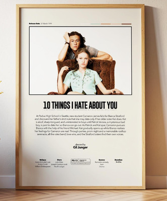 10 Things I Hate About You Poster, Movie Wall Art Cinema Decor 24x36