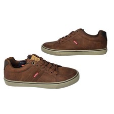 Zapatos Levis Para Hombres 10 Marrón Parte Superior Baja Imitación Cuero Tenis Cómodos Nuevos Con Etiquetas