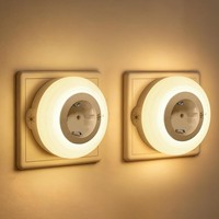 2 StüCk Nachtlicht Steckdose Mit Lichtsensor &Amp; SchüTzen Steckdose Warmweiß |