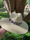 Vince  Camuto Women's Wide Rim Hat Bow Animal Print Classic Coastal Beach Boho — photo 10
