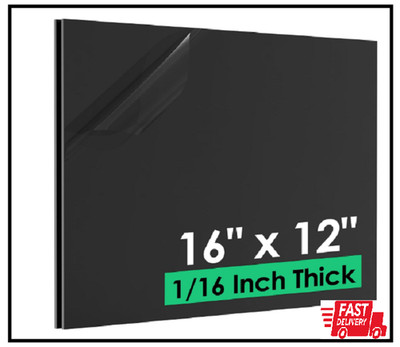 ABS Plastic Sheet 1/16 Inch Thick - 16'' X 12'', 2 Pack Black Plastic Sheet Rigid