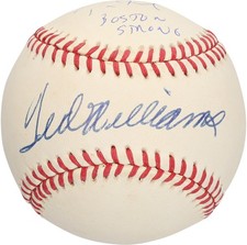 Ted Williams & Tom Brady Autographed Baseball with 