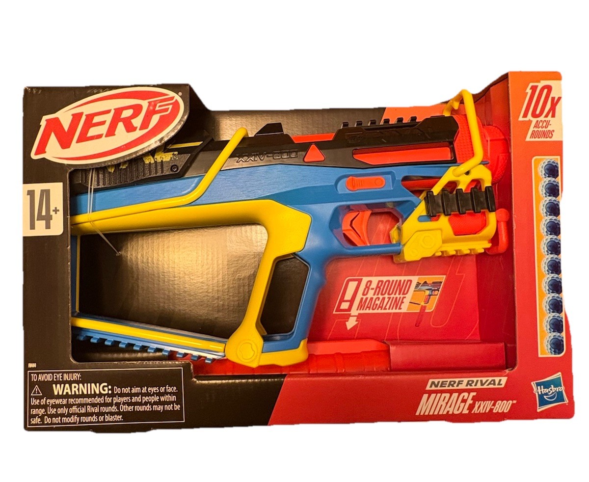 Nerf Rival Mirage XXIV-800 Blaster 14+ Blue Yellow Hasbro Foam