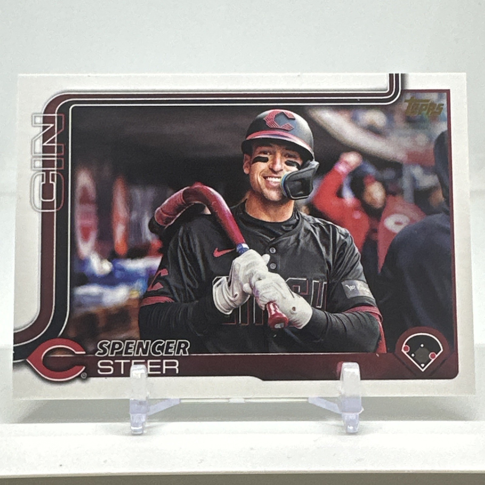 2025 Topps Spencer Steer Golden Mirror Variation SSP #37 Reds