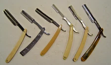 Lot 6 Antique Straight Razors, FW Engels, Deutsch, Weck and  Sons and More....