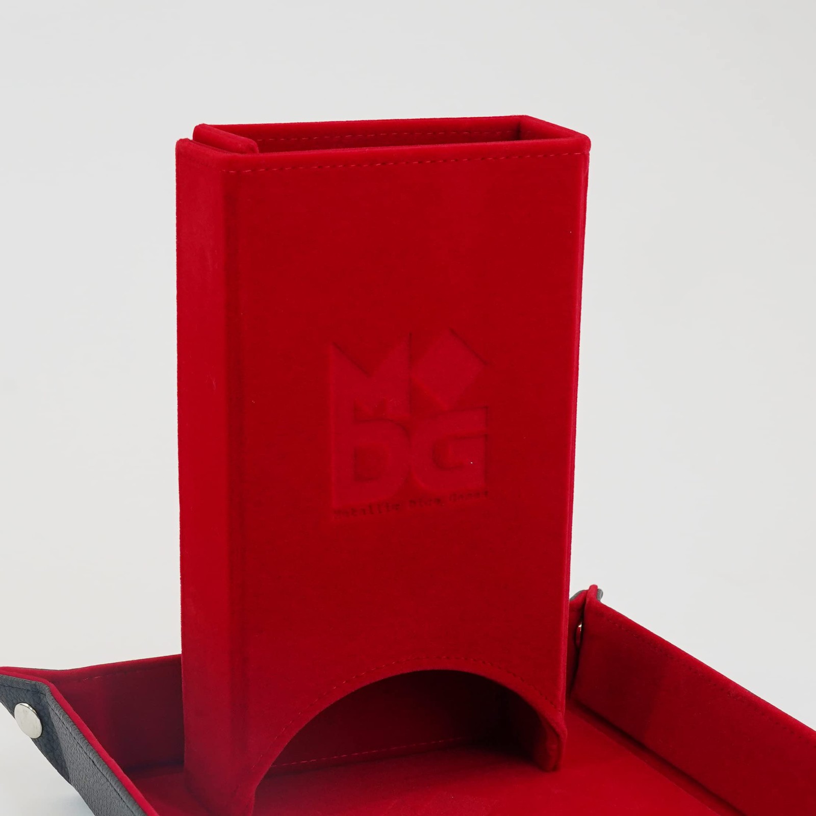 Fold Up Velvet Dice Tower: Red