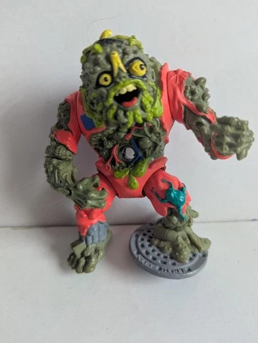 Vintage 1990 TMNT Muckman Action Figure - with Removable Skull Cap