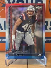 2025 Topps Chrome Jahlani Tavai Red White Blue Refractor New England Patriots